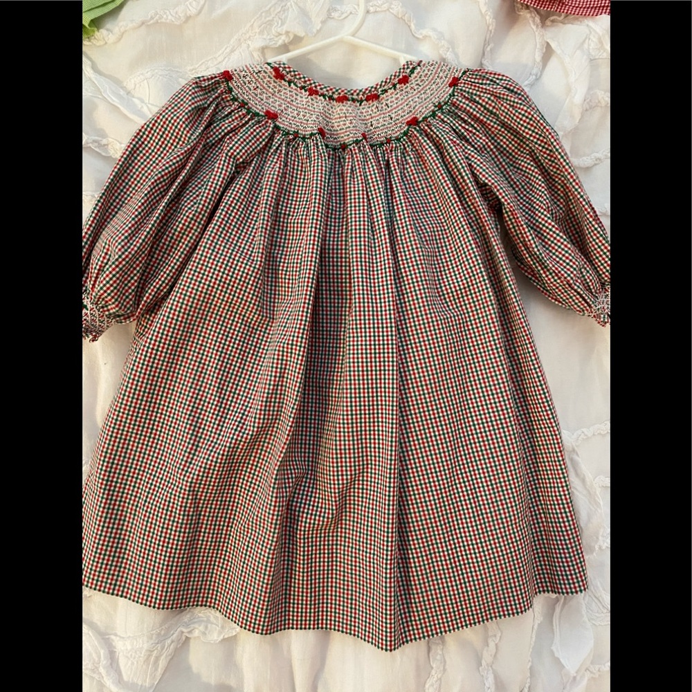 Strasburg 12 mos. smocked Christmas dress